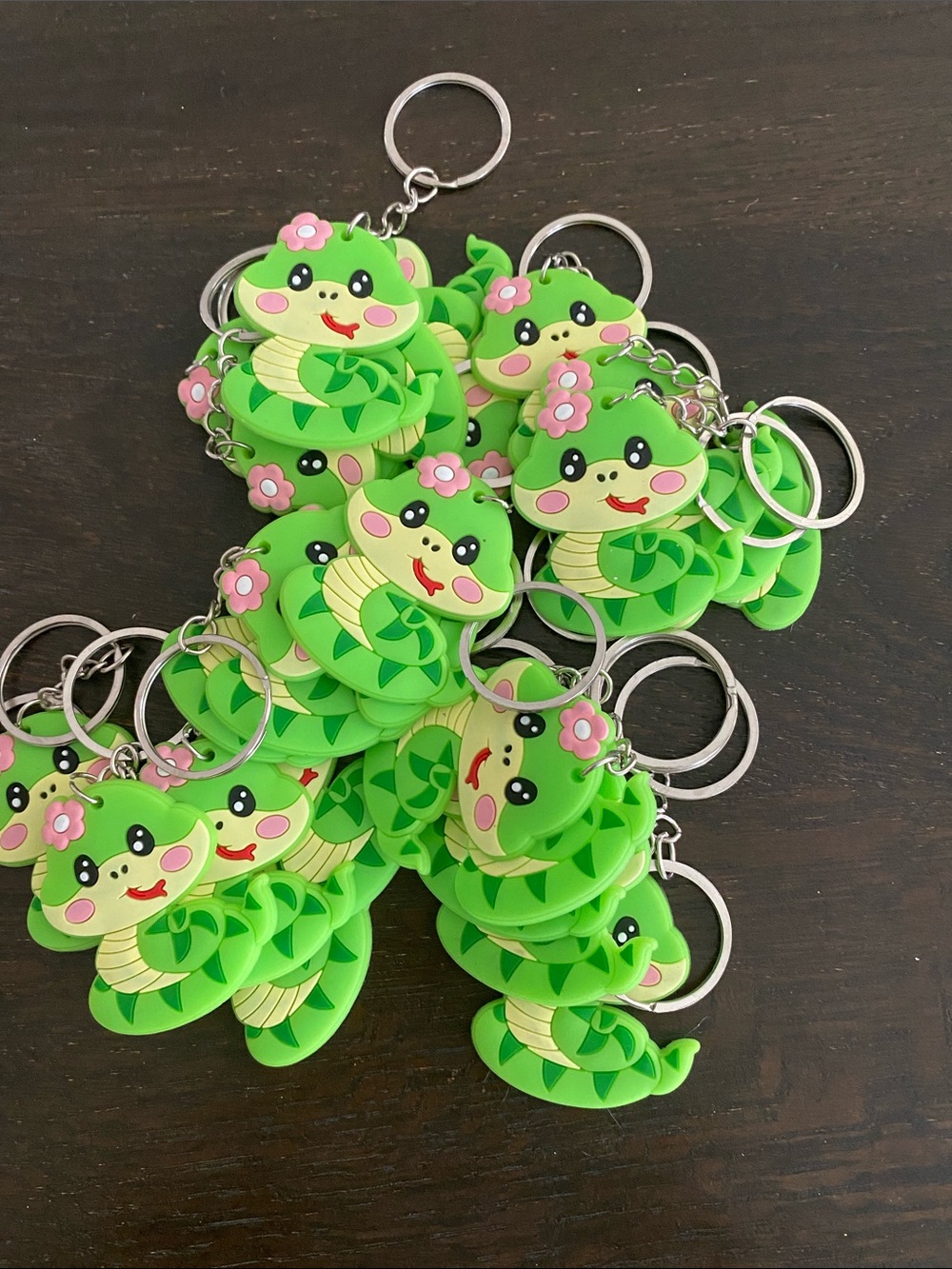 Party Favors- Cute Green/Yellow Snake Keychain for Party